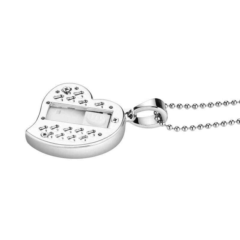 GARRULAX USB Flash Drive, Diamond Heart 8GB / 16GB / 32GB USB2.0 Waterproof USB Memory Stick Date Storage Pendrive Thumb Drives (32GB, Silver Heart) - Image 2